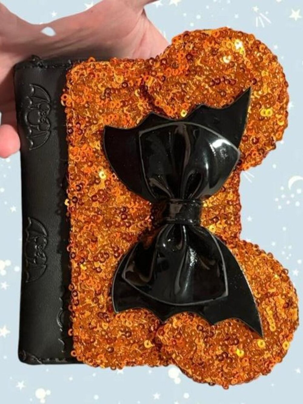 Disney x Loungefly Minnie Mouse Halloween black & orange sequin wallet